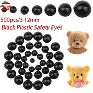 PINOU Plastic Eyes for Dolls Full Black Handmade Toys Eyes Doll Eyes Plush Safety Eyes Stuffed Toy B