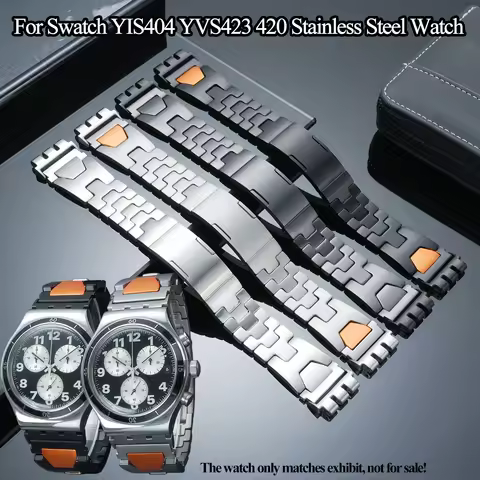 21mm strap bracelet For Swatch Irony Watch Chain YVS420 YVS454 YVS451 YVS400 YIS404/416G stainless s