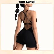 【YIBOLEMON】 Seamless Yoga Suit - Tight-Fitting Outdoor Fitness Wear，Adjustable Strap Sleeveless Scru