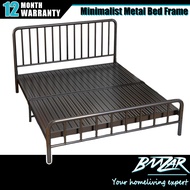 𝐁𝐌𝐙𝐀𝐑 𝙄𝙣 𝙎𝙩𝙤𝙘𝙠 5/6/3FT Minimalist Metal Bed Frame Katil Besi - Queen Size/Black/White床架