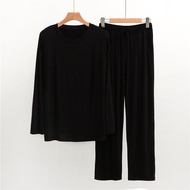 Modal Long-Sleeved Trousers Set Soft Comfortable Drape Pant Mens Pajamas Autumn Winter Sleepwear Mal