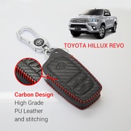 1PC Toyota Hilux Revo Car Key Pouch Leather Case Smart Remote Cover Accessories Sarung Kunci Kereta 