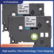 Label Tape Replacement for  P-Press TZe Label Tape 12mm 0.47 Inch Laminated 26.2 Feet Black on White