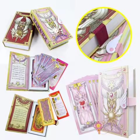 Card Captor Sakura Card Cosplay Cardcaptor Kinomoto Tarot Book With Clow Cards Magic Book 1 Set In B