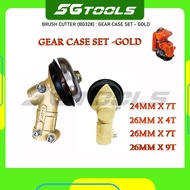 SPARE PART(BG328): GEAR CASE SET- GOLD 24MM/26MM 4T 7T 9T KEPALA GEAR MESIN RUMPUT BG328 330 430 FR3