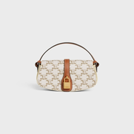 CELINE CLUTCH ON STRAP TABOU IN TRIOMPHE CANVAS AND CALFSKINTAN