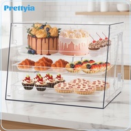 Prettyia 3-Tier Acrylic Bakery Display Case Food-Grade Countertop Bakery Display Case Transparent Cl