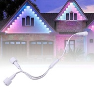 tombth Y Splitter Fit for Govee H705A H705B H705C 3 Pin Permanent Outdoor Lights 1 Male to 2 Females