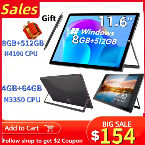 16GB RAM 512GB ROM 11.6 INCH PAD1162 Tablet PC 64 Bit Windows 11 Home N4100 CPU 1920 x 1080 IPS Scre