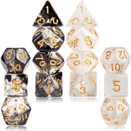 2 Sets DND Dice Set Dungeons and Dragons D&D Dice Transparent Resin Polyhedral Dice D20 for RPG MTG 