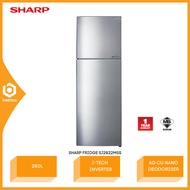 (SAVE 4.0) Sharp 2 Door Fridge 280L Top Freezer J-Tech Inverter SJ-2822M SJ2822MSS Peti Ais