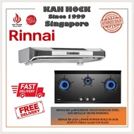 RINNAI RH-90ER SLIMLINE HOOD STAINLESS STEEL+RINNAI RB-3CGN 3 BURNER HOB BUNDLE