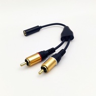 35mm Female to 2RCA Male Audio Cable 35mm Female Double Lotus Cable Gold-Plated High
