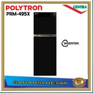 Polytron PRM 491X Kulkas 2 Pintu 350 Liter Glass Door Inverter PRM491X
