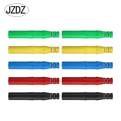 JZDZ 10pcs 4mm Safety Shrouded Banana Plug Solder In line DIY assembly Test leads Electrical connect