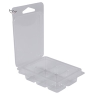 100 Packs Wax Melt Clamshells Molds Square, 6 Cavity Clear Plastic Cube Tray for Candle-Making & Soa