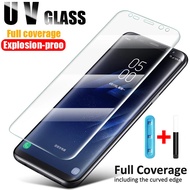 กระจกนิรภัยกัน UV 900D สำหรับ Samsungฟิล์มป้องกันหน้าจอสำหรับรุ่น Galaxy S21 Plus Ultra S20 Note 20 10 9 8 Plus S10E S10 5G S 21 5G S10 + ฟิล์ม