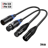 XLR 5-Core to XLR 3-Core Audio Cable XLR Head for Microphone DMX Stage Lighting Adapter and Other Da