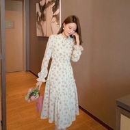 Dress Motif Bunga Muslim Korean Style - F273
