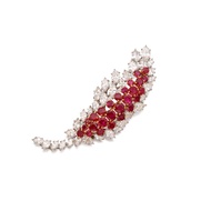 Harry Winston Ruby and Diamond Brooch