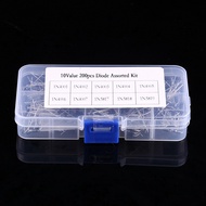 Lz 200pcs 10 Values Rectifier Diode Assortment Electronic Kit 1N4001~1N4007 1N5817