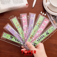 TOPER 15 cm Cute Ruler Random Motif Thick Plastic Material School Ruler Fancy Stuff