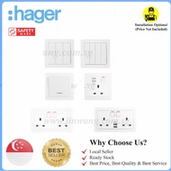 [SG ReadyStock&LocalAuthorizedSeller]High-Quality Hager White wall switch 3G 4G Heater | Socket w/wo