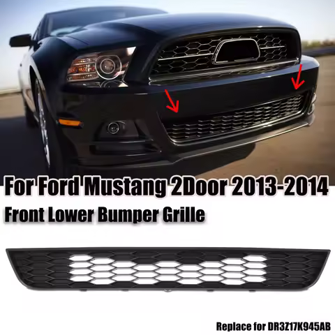 For FORD Mustang 2013-2014 2 Door Car Front Lower Bumper Grille Grill Honeycomb Style Black Replace 