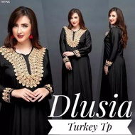 Daster Arab Dlusia Turkey Tp | Santung Super Grade A | Resleting Depan