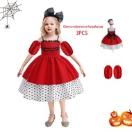 MQATZ ชุดชุดคอสเพลย์ฮัลโลวีนราชินีแดงสำหรับงานเลี้ยงคริสต์มาสเด็กสาวเทศกาลเสื้อผ้าเจ้าหญิง ASW029ชุด