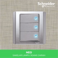 Neo 3 Gang 2 Way Horizontal Silver Switch E3033H2_EBGS_G3 2 Way Switch