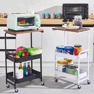 3 tier Kitchen Trolley Rack With Wheel Multipurpose Kitchen Storage Rack Side Table Table Top Design Storage Shelf