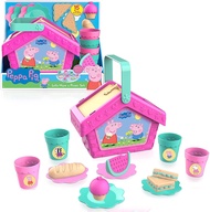 นำเข้า🇺🇸 ตระกร้าปิกนิก Peppa Pig Let's Have a Picnic Set, Travel Toy with Handle Includes 4 Settings