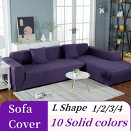 Solid 1/2/3/4-Seater Nordic Stretch Sofa Cover for L Shape Sofa Corner Couch Elastic Couch Cover for Sofa Slipcovers for Living Room