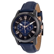 Original Men Grant Sport Navy Blue Dial Chronograph Leather Watch FS5061 Jam Tangan Lelaki