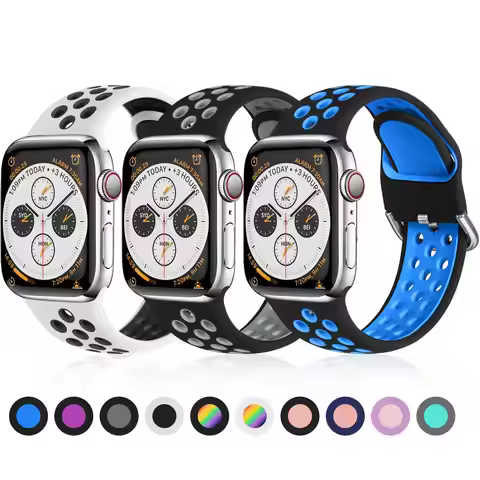 Silicone Breathable Strap For Apple Watch 7 8 41mm 45mm 40 44 38 42mm for nike sport Band iWatch ser