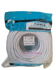 P-Link Cable Lan CAT6 สายแลน เข้าหัว สำเร็จรูป 50 เมตร  RJ45 สายต่อเน็ต