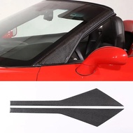 For Chevrolet Corvette C6 Z06 ZR1 2004-2013 Car A-pillar Panel Decorative Sticker Soft Carbon Fiber 