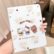 Fireworks Hello Kitty iPad8 Protective Case 34cm Pro12.2 with Pen Slot MINI76 Book Style Air6 All-In