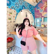 A Plump Girl Set Shinori Pattern Luwave Fabric Comfortable To Wear Easy Match | Chest 44-56 Inches W