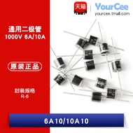 6A10 10A10 In-Line Universal Diode 1,000V 6A/10A Rectifier Diode Packaging R-6