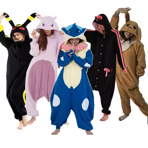 Snorlax Squirtle Mewtwo Onesie Kigurumi Gengar Cosplay Costume Halloween Adult Anime Cat Eevee Pajam