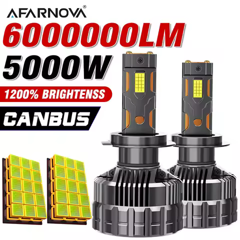 5000W H7 Led Headlight H4 H11 Led Headlights Bulb 6000000LM 6 Copper Tube Led Lights For Car H1 H8 H