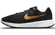 Nike REVOLUTION 6 可回收材料 織物減震防滑耐磨 低幫跑步鞋 男款 黑金