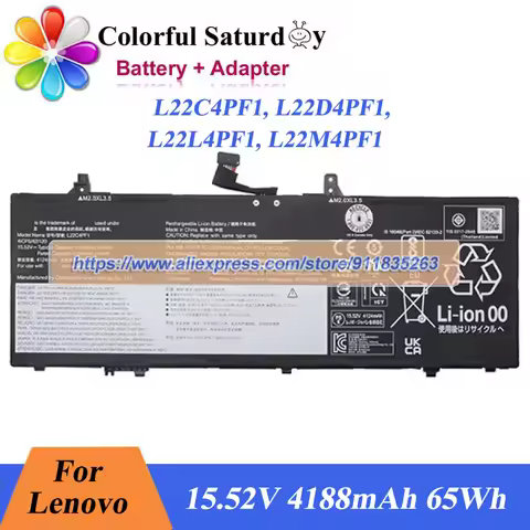 Genuine L22C4PF1 L22D4PF1 L22L4PF1 L22M4PF1 Battery 5B11J63623 SB11J63620 for Lenovo Yoga Slim 6 14I