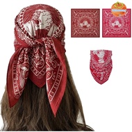 INTOO Men's Headscarf, 55x55cm Handshake Print Woman Hip Hop Face Towel, Fashion Peace Dove Breathab