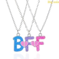 Mar 3 Pcs Set Best Friend Necklace BFF Letter Pendant BFF Necklaces Friendship