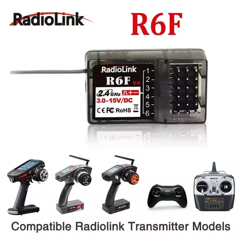 Radiolink R6F Receiver 6 Channel 2.4GHz for RC Car and Boat Radio Transmitter Remote Controller RC6G