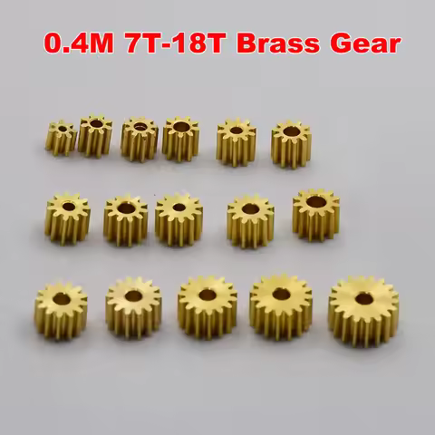 0.4M Modulus Copper Gear 7T 8T 9T 10T 11T 12T 13T 14T 16T 18T Teeth Metal Pinion Transmission Gear F