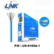 LINK สาย LAN CAT6 UTP (250 MHz) w/Cross Filler24 AWGCMUL สีฟ้า ยาว100ม./กล่อง รุ่น US-9106A -1(ของแท